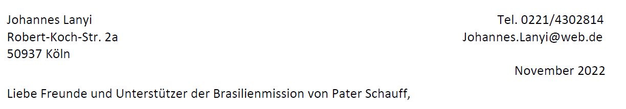 Adventsbrief Brasilienmission
